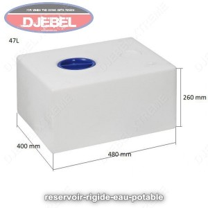 RESERVOIR EAU POTABLE POLYETHYLENE 56L + POMPE 12.8L/MIN