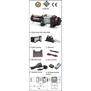 Treuil DJEBELxtreme Performance 1T3 câble acier + radio pour quad et remorque
