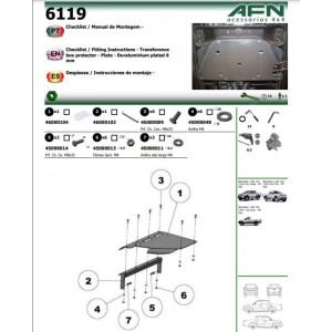 BLINDAGE BOITE DE TRANSFER COMPLET AFN L200 ML & MN DE 2006 à 2015