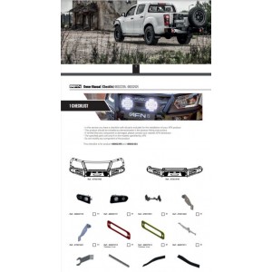 Pare Choc AV + A bar , AFN Isuzu D-MAX Euro VI 2017+ ( avec kit phare LED)