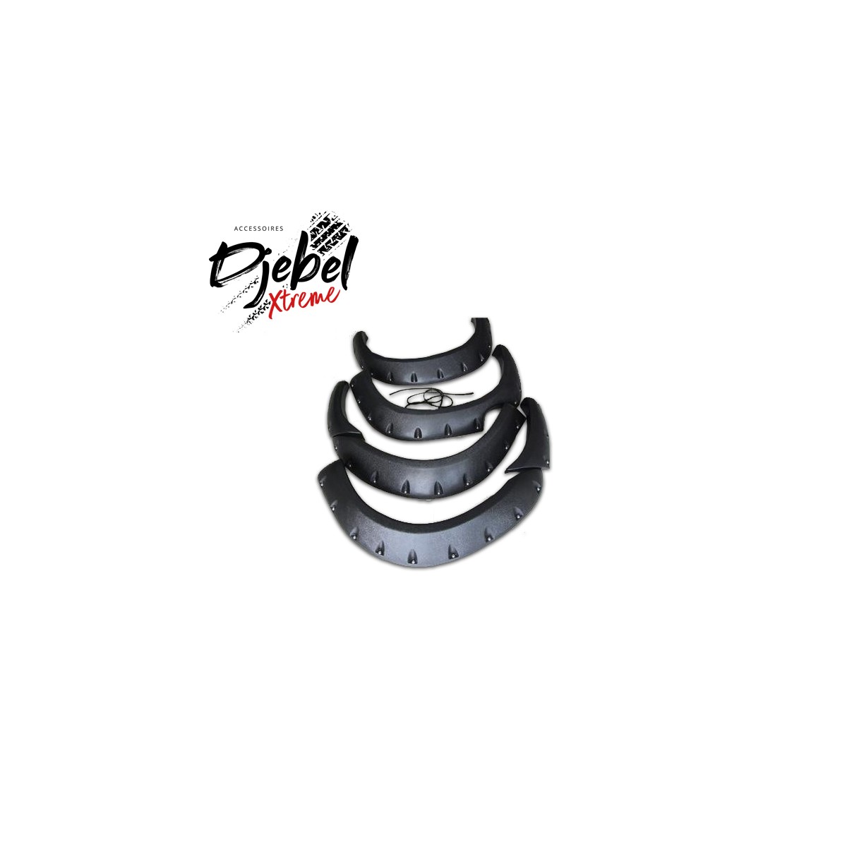Kit 4 élargisseurs d’ailes noir DJEBEL Xtreme pour Ranger T6 double cabine