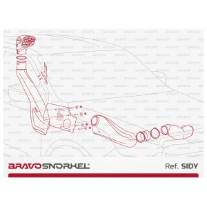 SNORKEL BRAVO POUR ISUZU D-MAX (2020-) AVEC PHARES LED