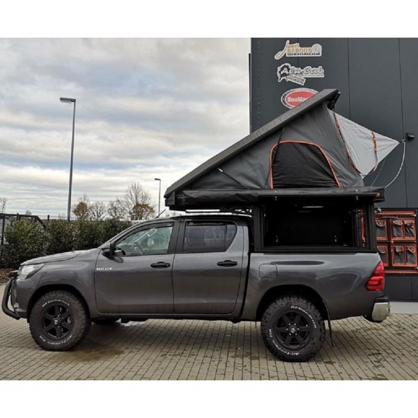 CANOPY CAMPER ALU-CAB VERSION AC20 COMFORT NOIR POUR TOYOTA HILUX REVO DOUBLE CABINE A PARTIR DE 2016 (KIT DE MONTAGE INCLUS)