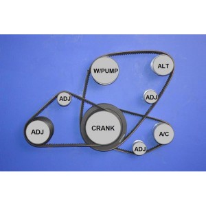 KIT 4 COURROIES NISSAN D22 avec clim