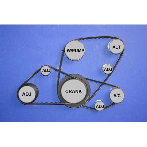 KIT 4 COURROIES NISSAN D22 avec clim