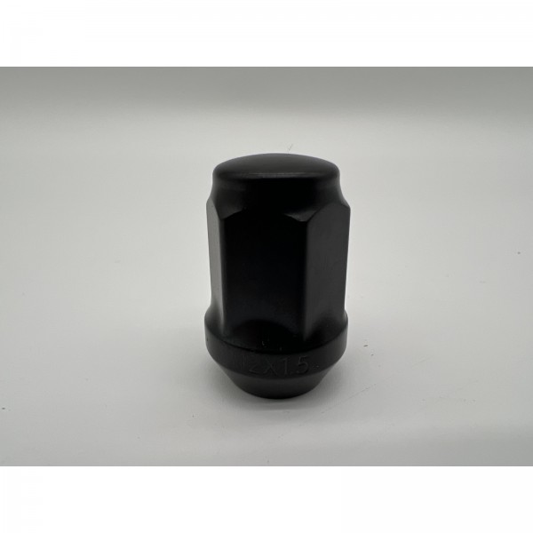 Ecrou de roue noir 12x150 - Hex 19mm - Cône 60° - L35mm pour jante Braid