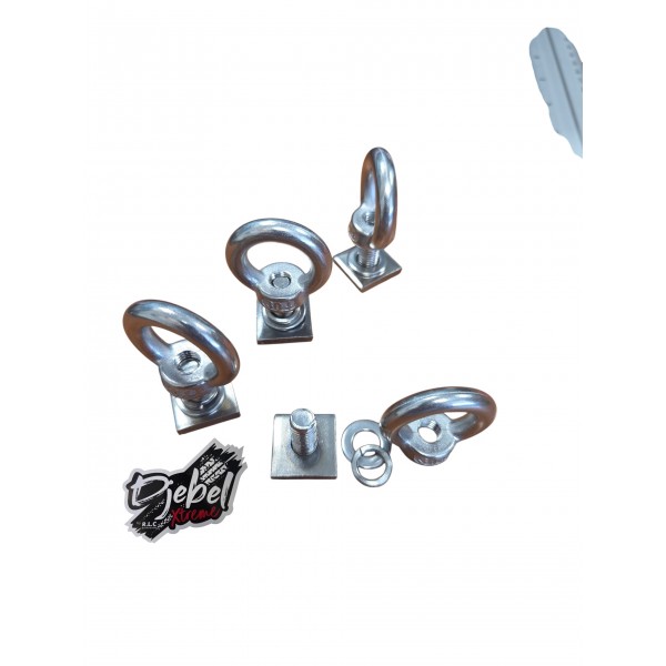 4 OEILLETS D'ARRIMAGE INOX  M8 + Carré  DJEBELXTREME