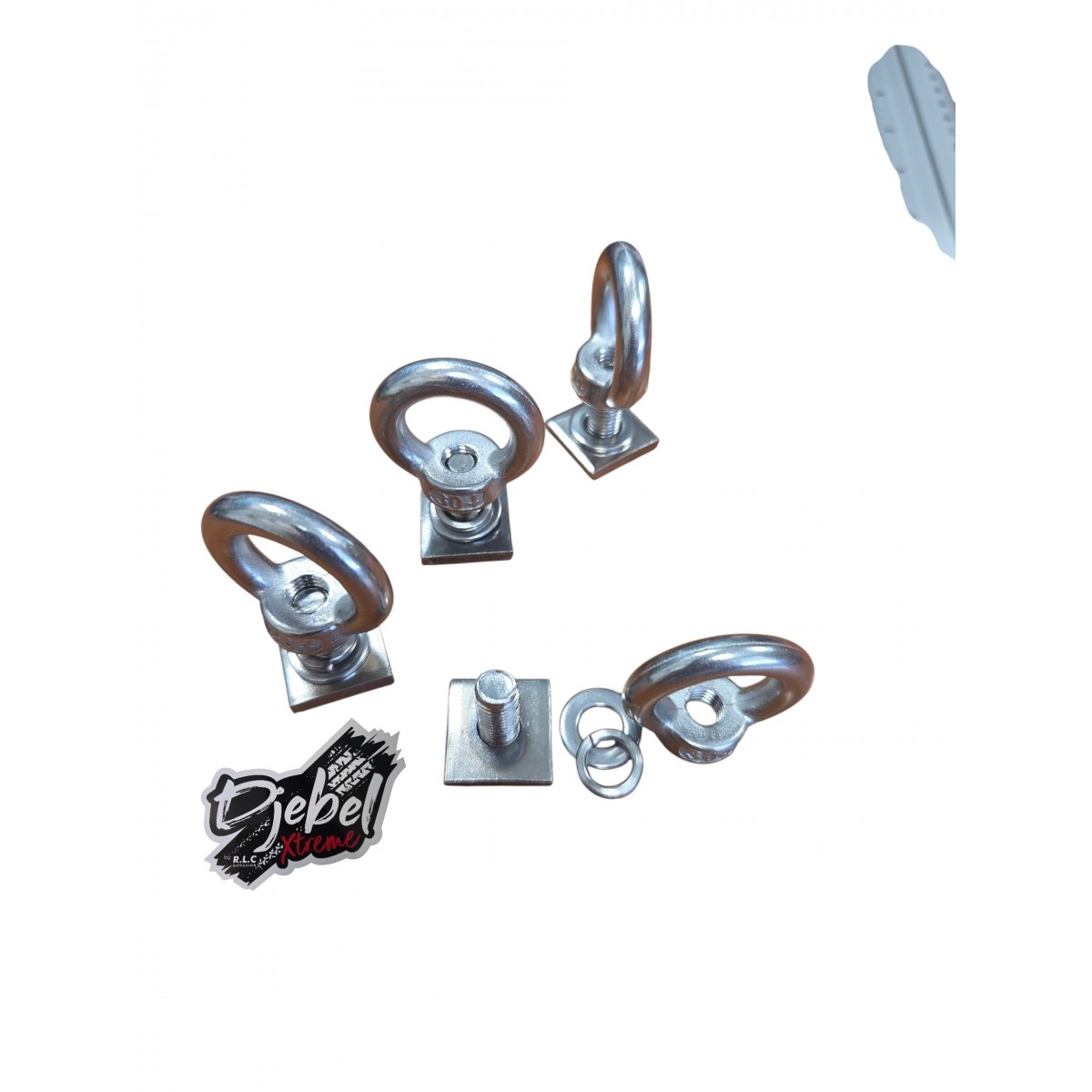 4 OEILLETS D'ARRIMAGE INOX  M8 + Carré  DJEBELXTREME