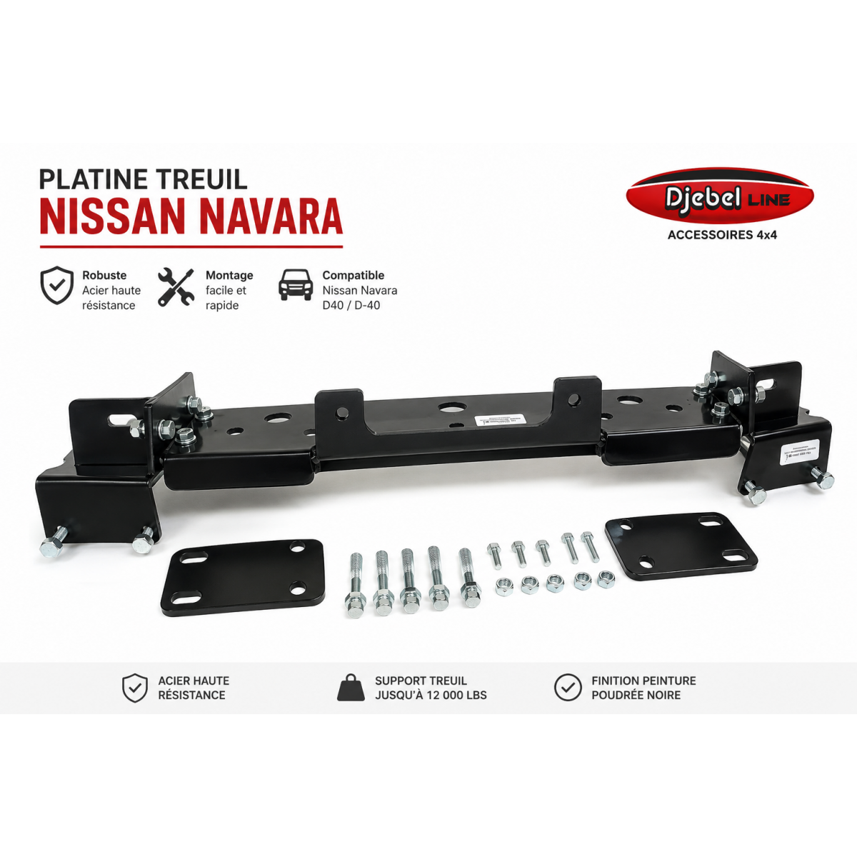PLATINE DE TREUIL NISSAN NAVARA D40 ET PATHFINDER JUSQU'A 2010 DJEBELXTREME