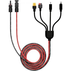 Câble 2 mètres Adaptateur Solaire / batterie 4-en-1