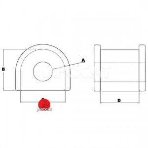 2 silent-blocs barre stabilisatrice avant en polyuréthane pour Pajero - Galloper
